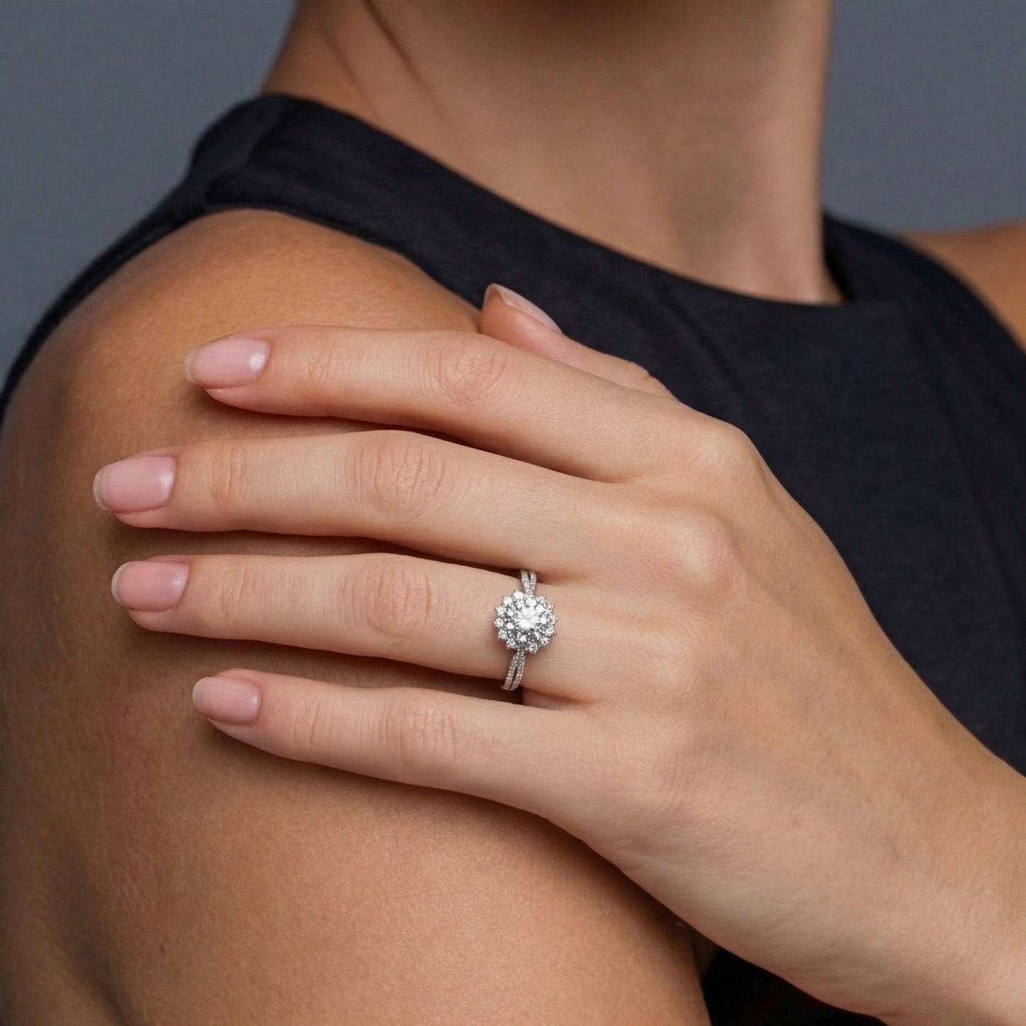 Stellar Halo Moissanite Ring by FANCY CHAPTER