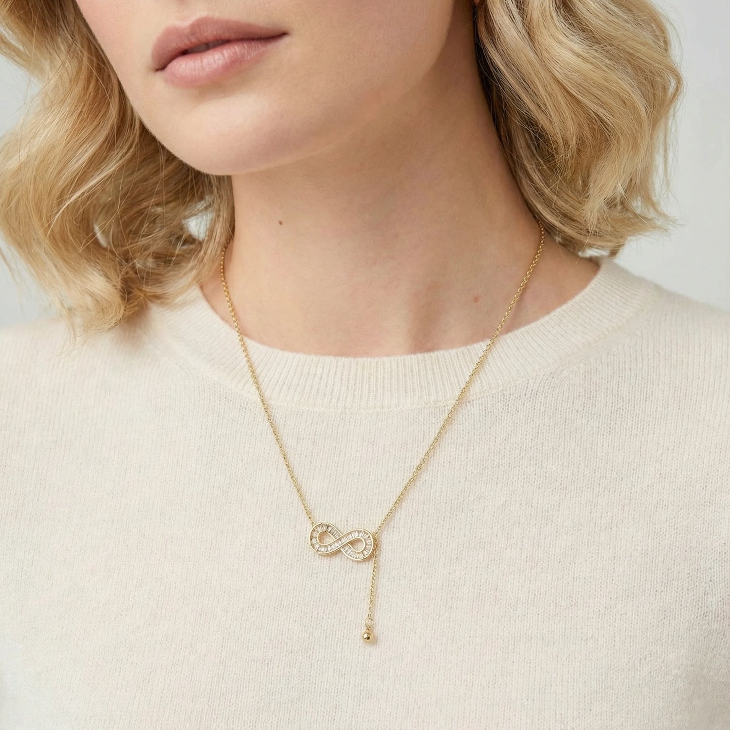 Infinity Sparkle Necklace by FANCY CHAPTER