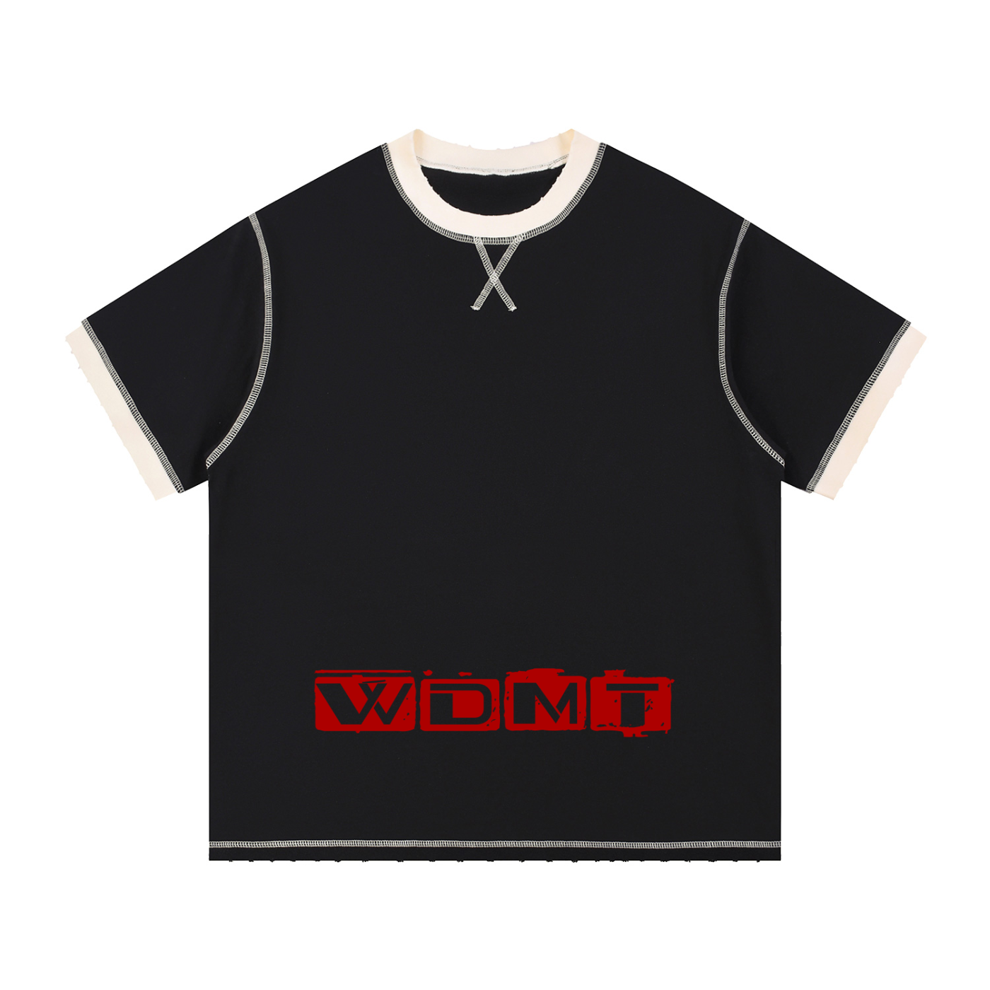 WDMT Contrast-Stitched Cotton T-Shirt