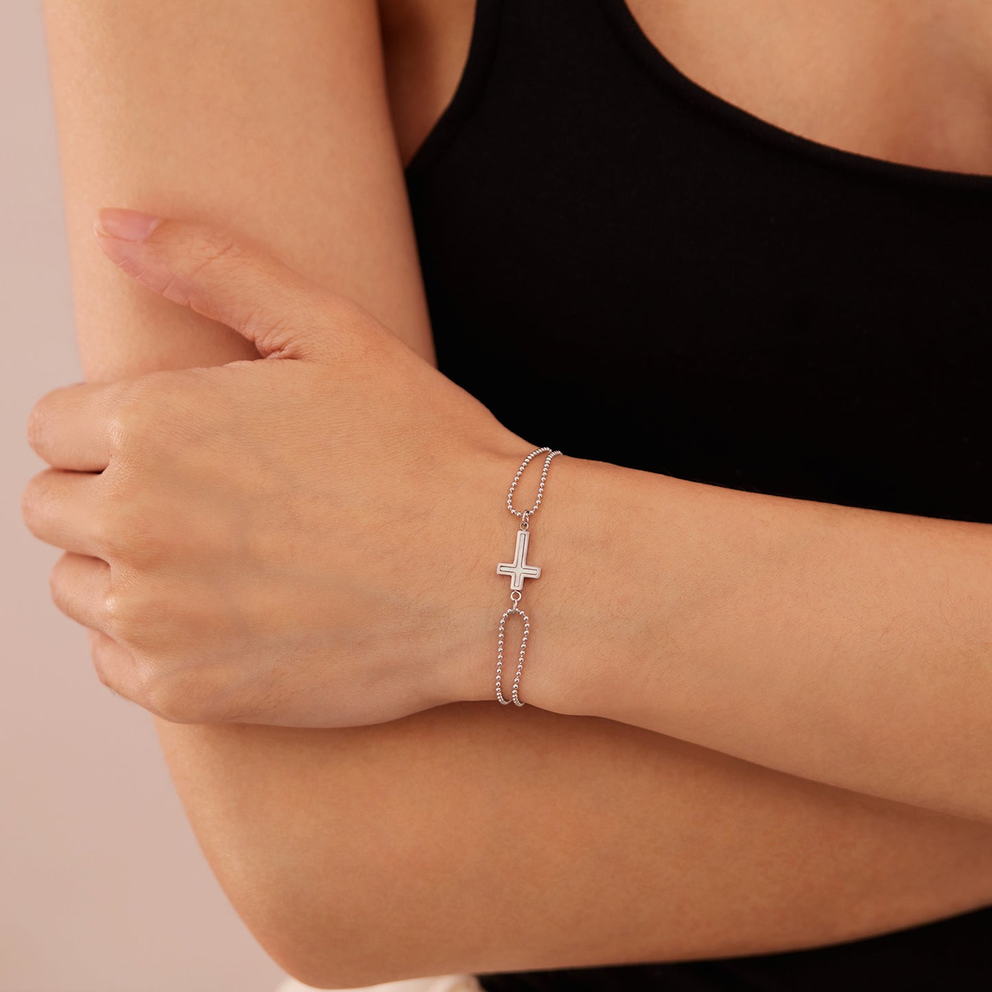 WDMT double-layered cross pendant