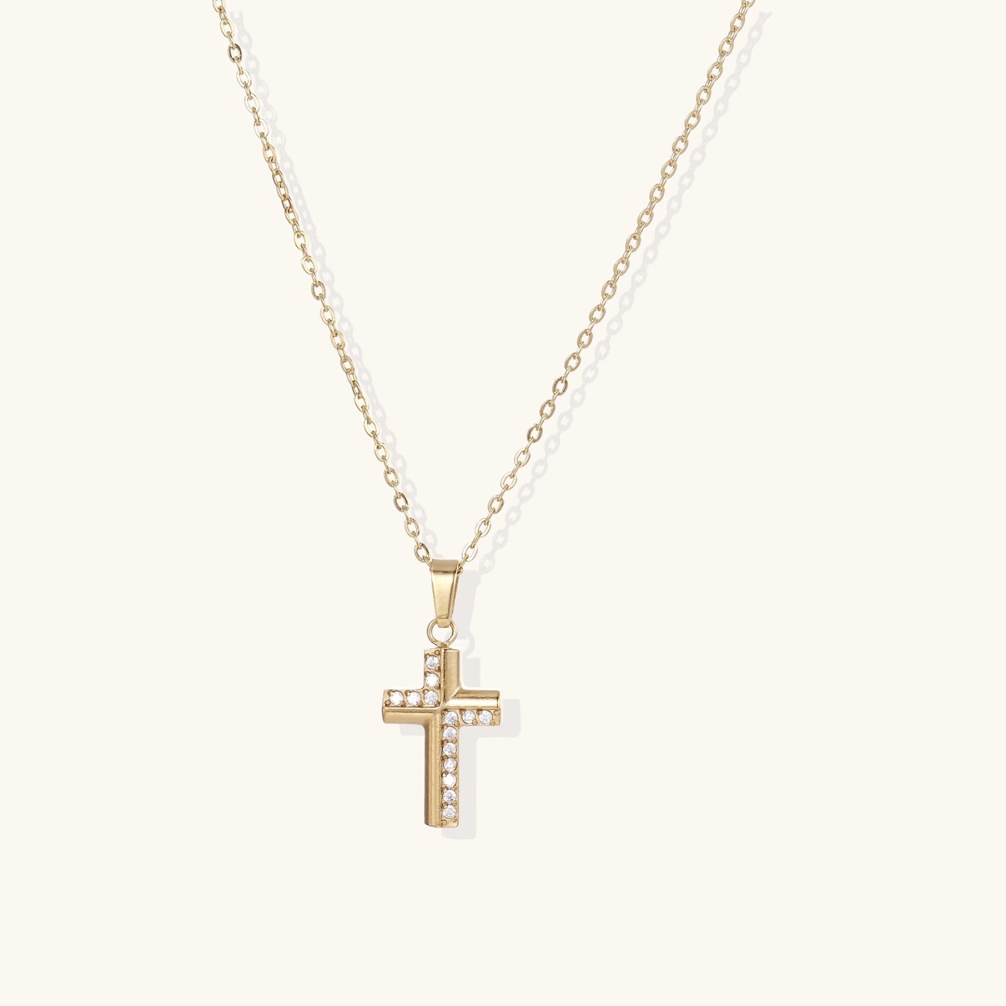 Divine Radiance Cross Necklace by FANCY CHAPTER